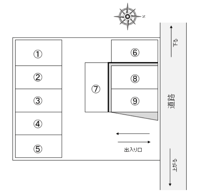 八景水谷まえだ駐車場１の駐車配置図