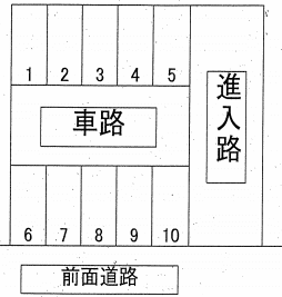 荷揚町63駐車場の駐車配置図