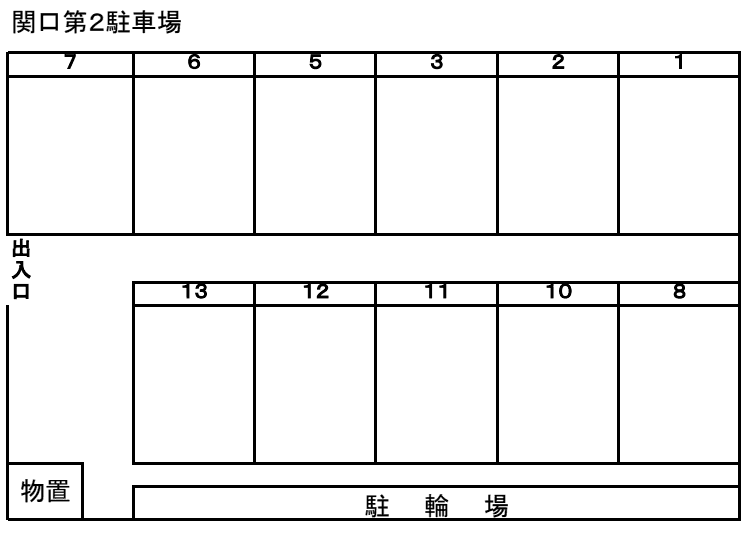 関口第2駐車場の駐車配置図