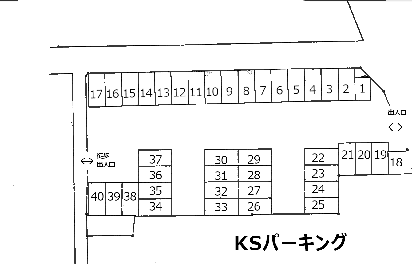 KSパーキング　駐車場の駐車配置図