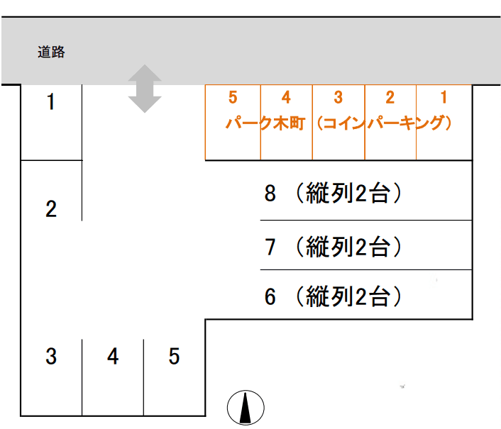 木町駐車場の駐車配置図