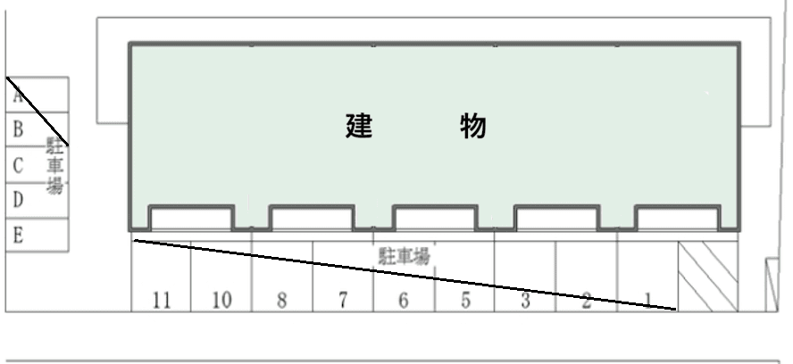 ポンテ帯山駐車場の駐車配置図