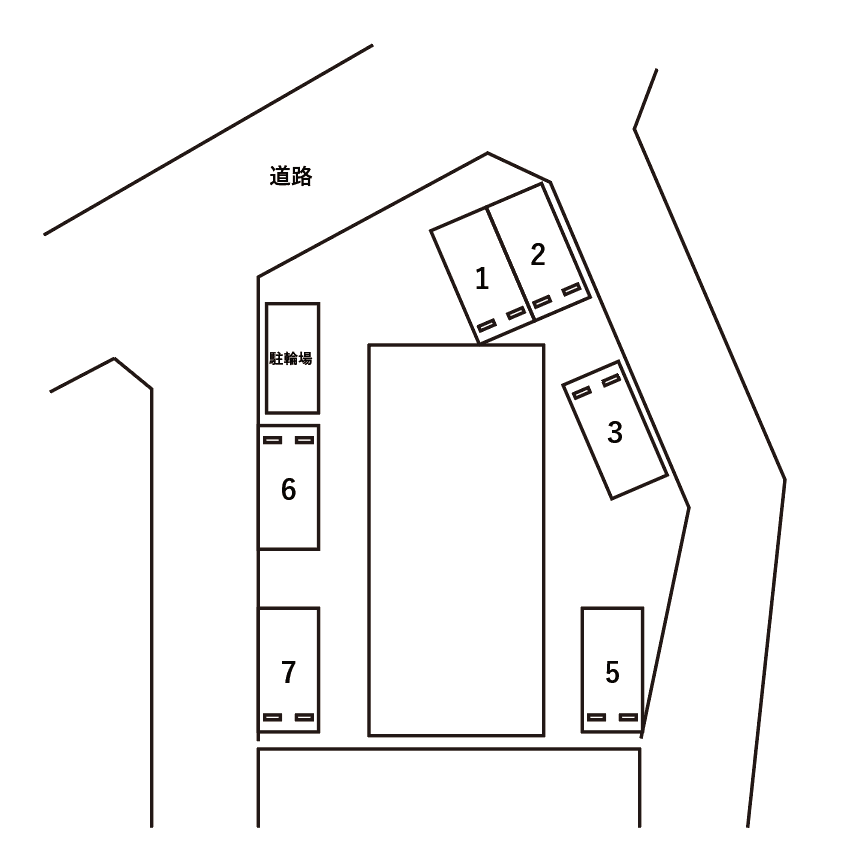 アムール 諸福A 駐車場の駐車配置図