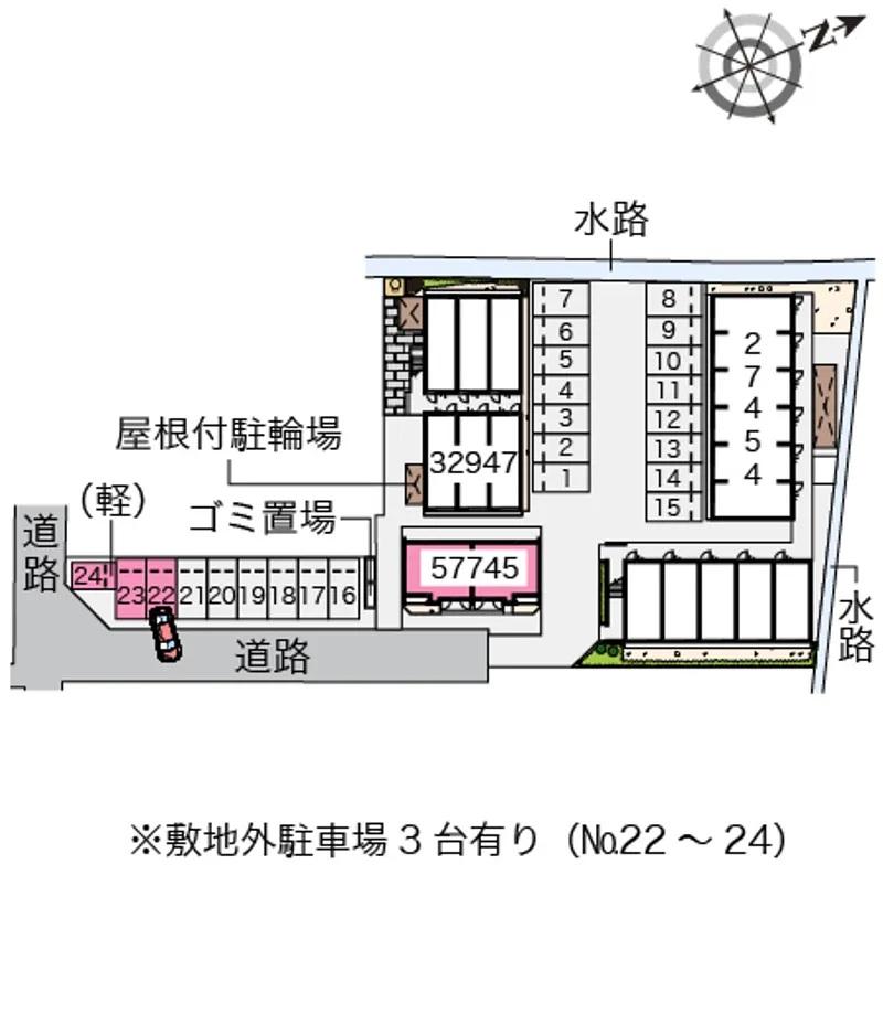 クレイノセゾン　コーボー　敷地外駐車場(57745)の駐車配置図