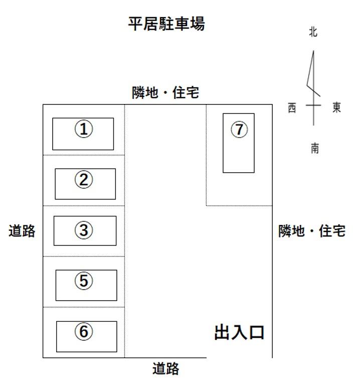 平居駐車場の駐車配置図