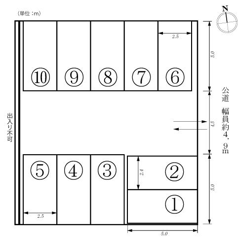 ホットハウス虹の丘３丁目パーキングの駐車配置図