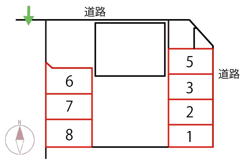 中村東町3丁目青空駐車場の駐車配置図