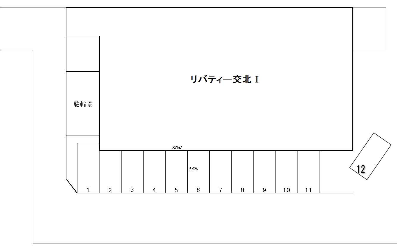 リバティー交北Ⅰの駐車配置図