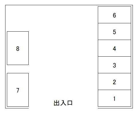 秋元駐車場の駐車配置図