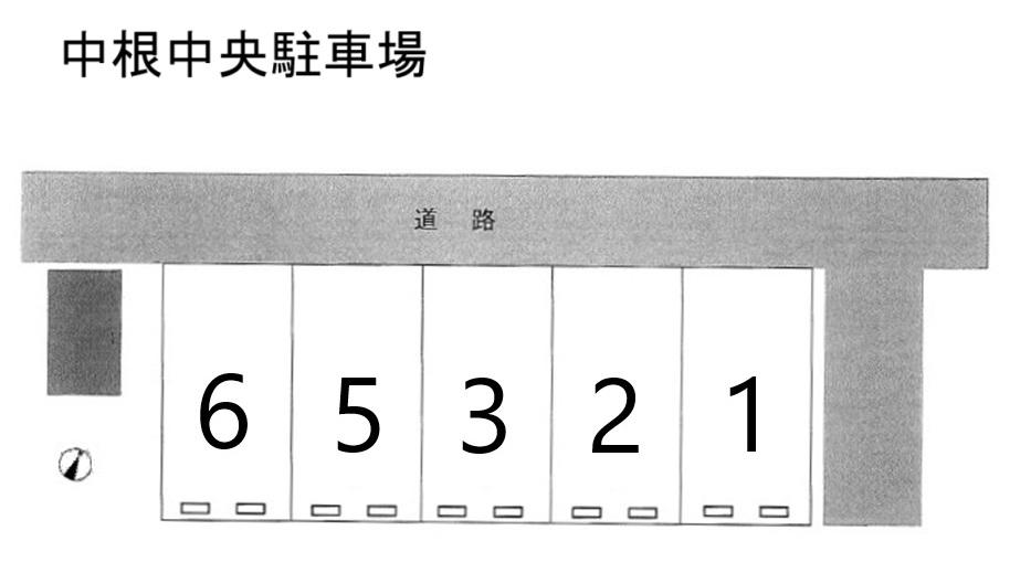 中根中央駐車場の駐車配置図