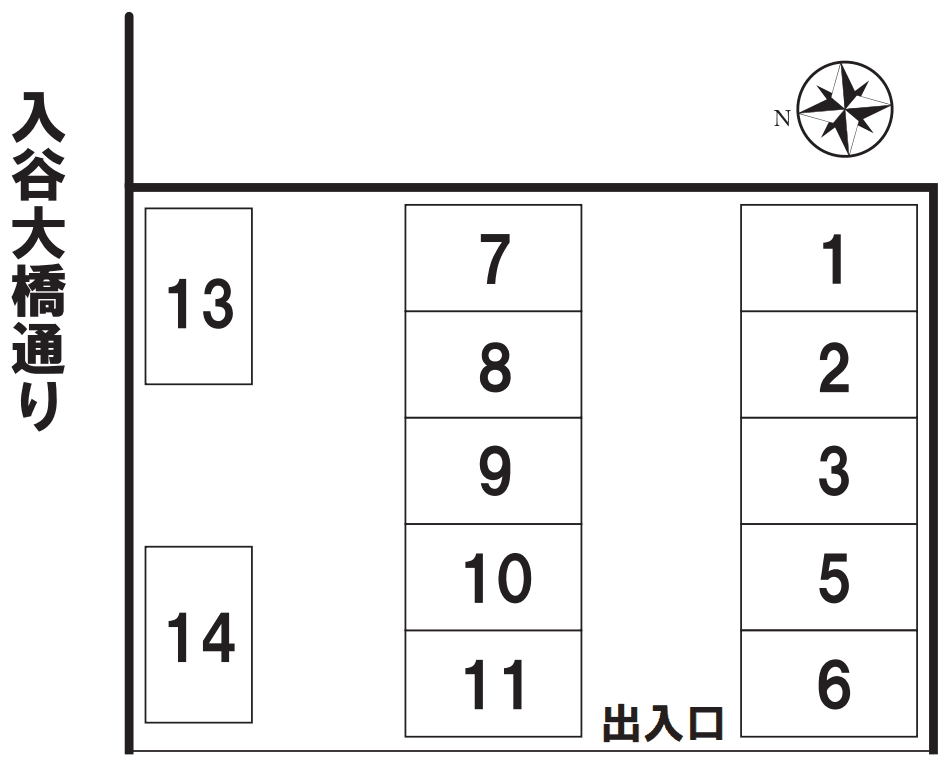 大駒商事第4駐車場の駐車配置図