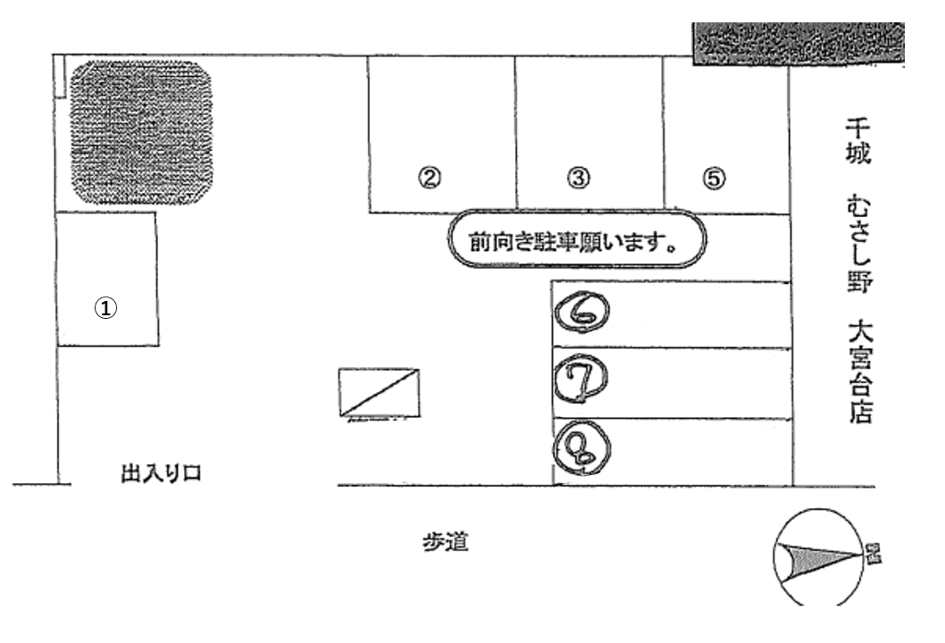 むさし野パーキングの駐車配置図