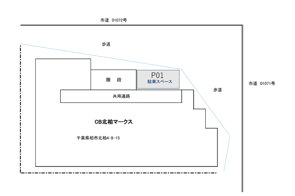 CB北柏ﾏｰｸｽの駐車配置図