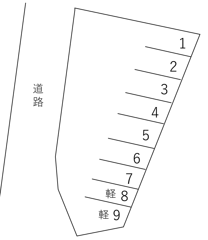 ヒラモト駐車場Ⅱの駐車配置図