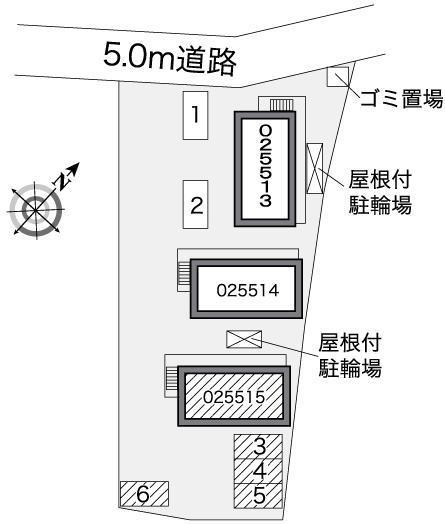 市沢迎賓館Ⅲ(25515)の駐車配置図