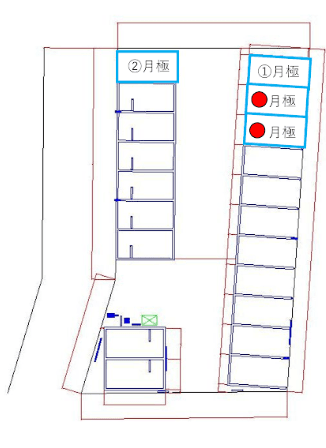 巽ヶ丘駅前の駐車配置図