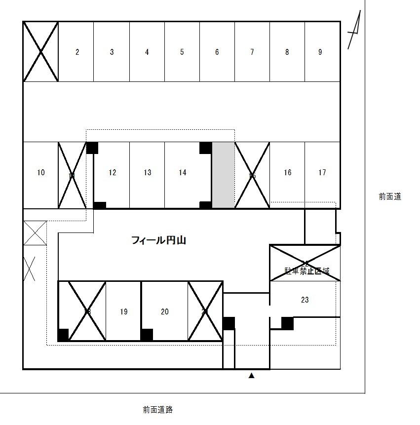 ﾌｨｰﾙ円山駐車場の駐車配置図