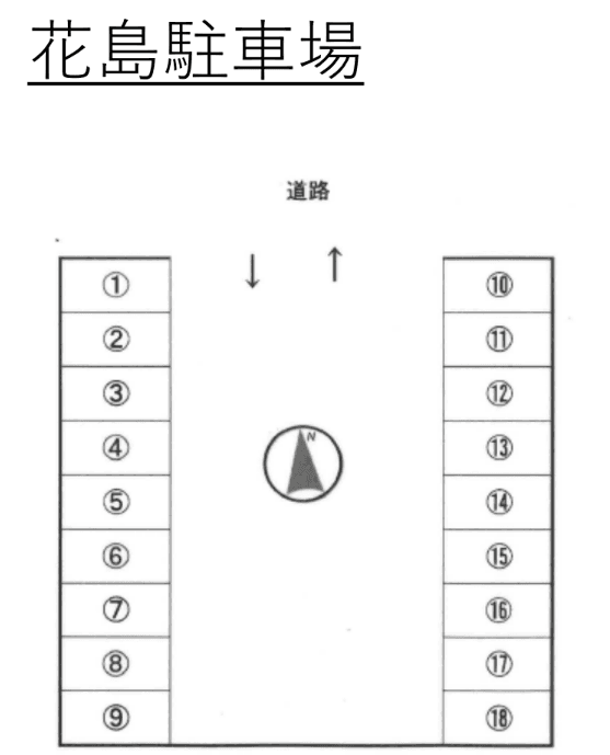 花島駐車場（花島貸地）の駐車配置図