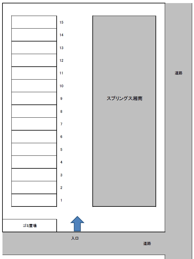 スプリングス湘南　SPの駐車配置図