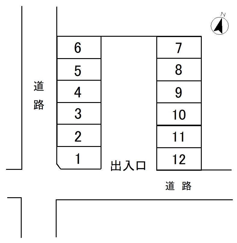 東中原駐車場の駐車配置図