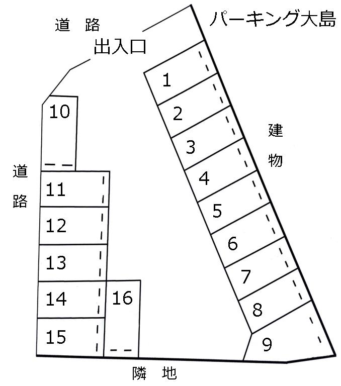 パーキング大島の駐車配置図
