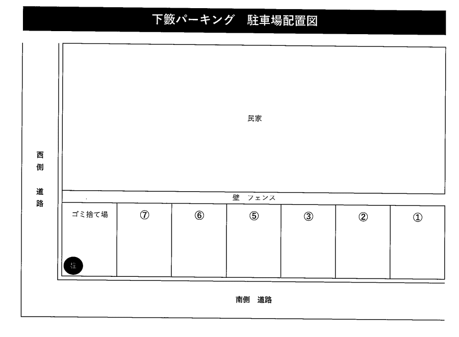 下藪パーキングの駐車配置図