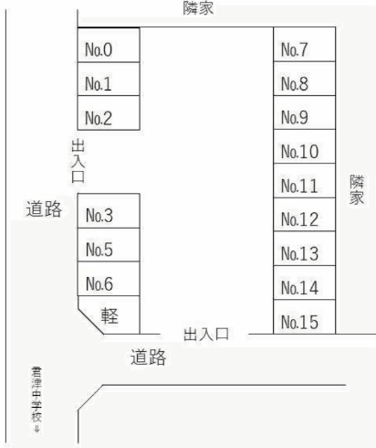 Ｙパーキングの駐車配置図