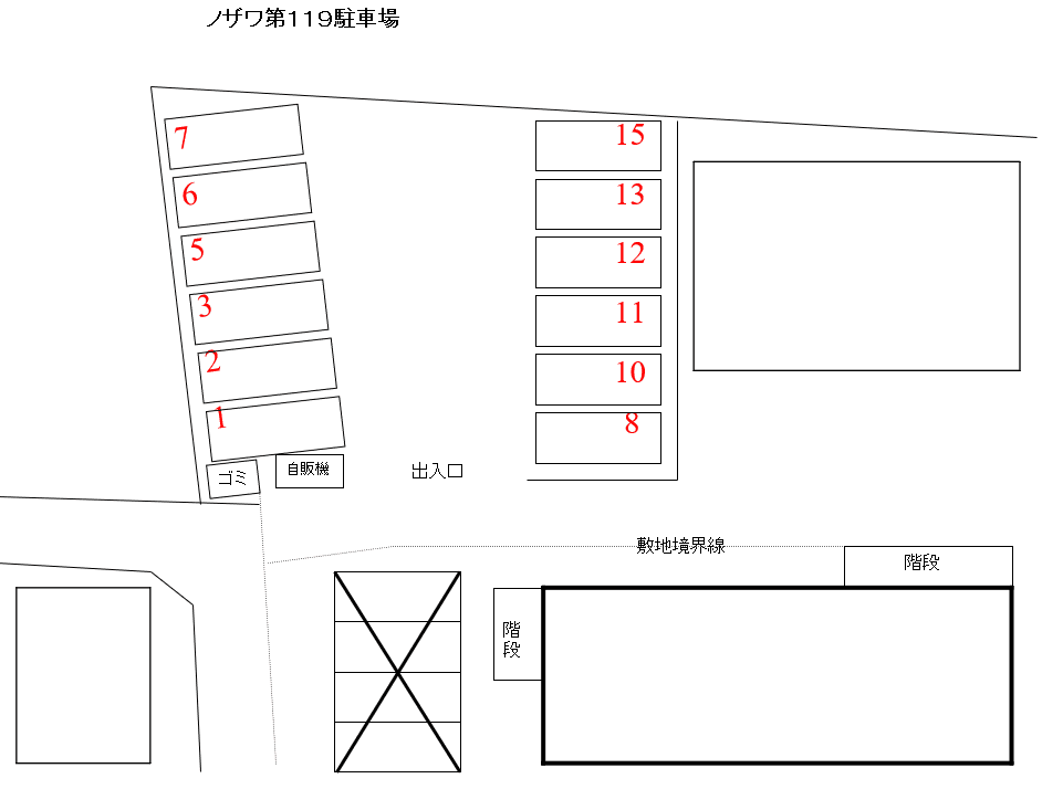 ノザワ第１１９駐車場の駐車配置図