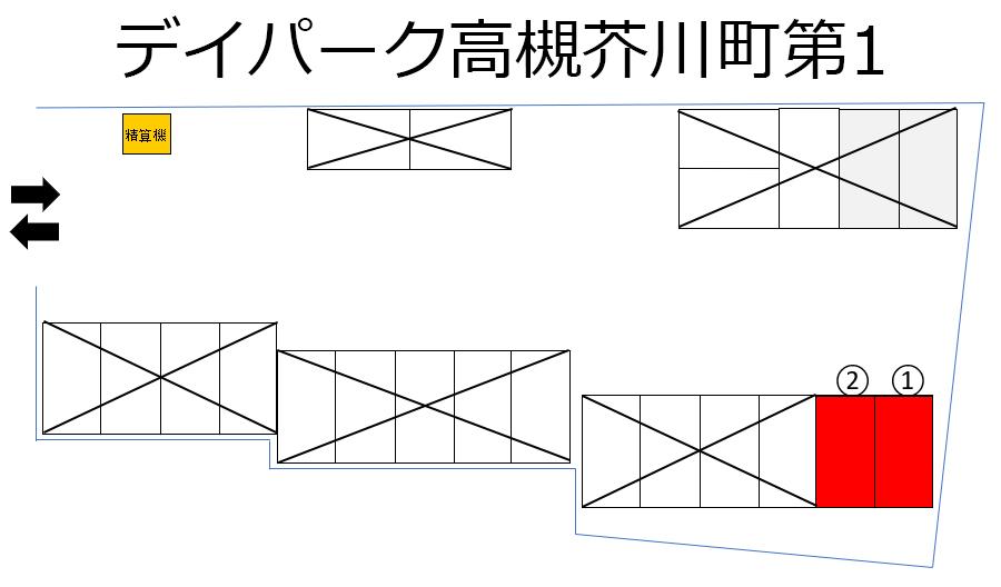 デイパーク高槻芥川町第1の駐車配置図