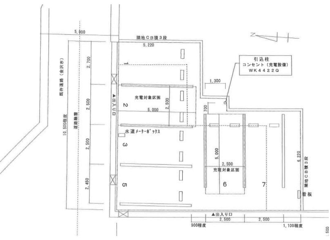 北安江２丁目パーキングの駐車配置図