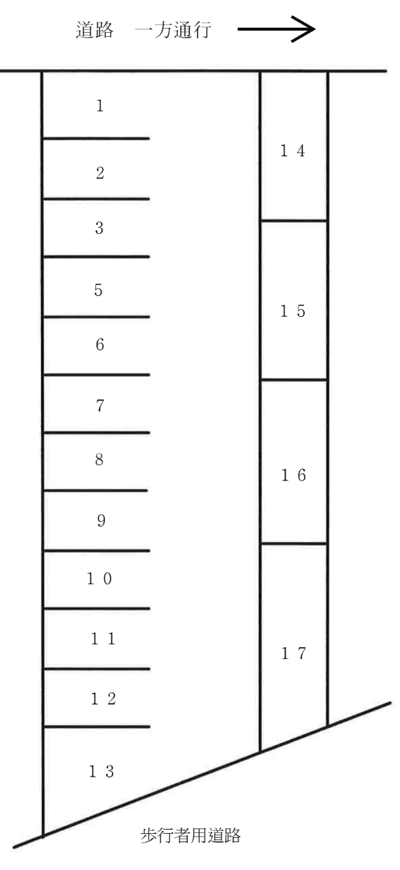 豊田市神明町1丁目貸駐車場の駐車配置図