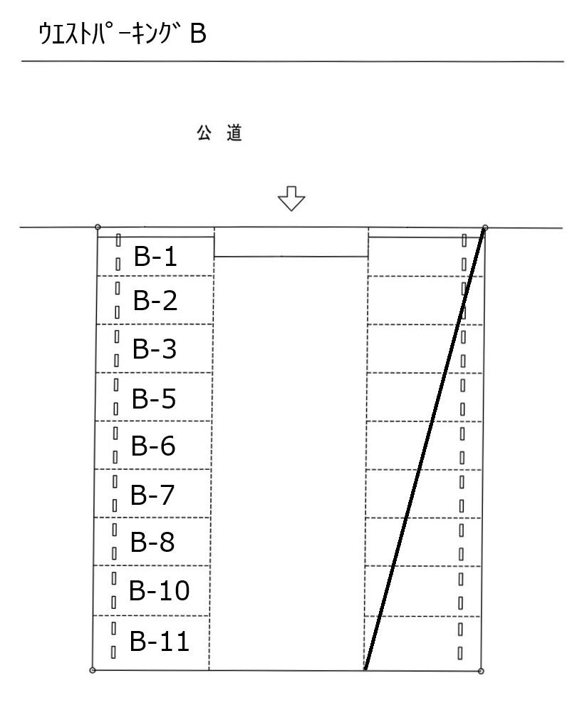 ｳｴｽﾄﾊﾟｰｷﾝｸﾞＢの駐車配置図