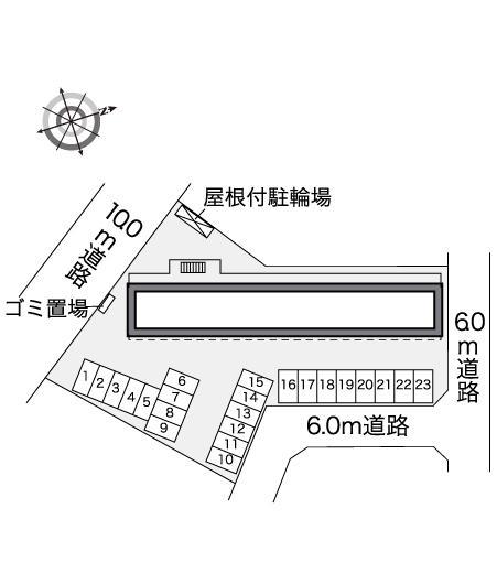 鹿ノ子田１(40063)の駐車配置図