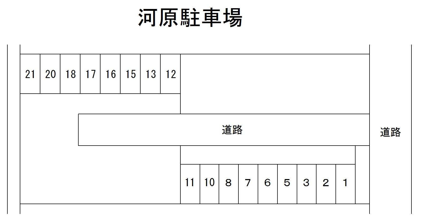 河原駐車場の駐車配置図