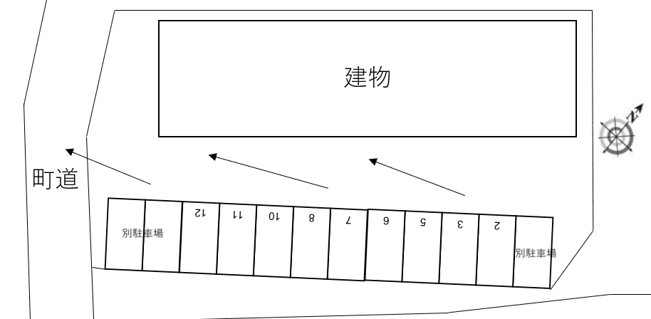 オ・ソレイユの駐車配置図