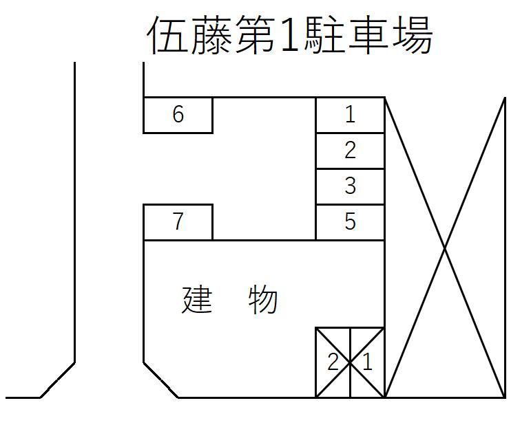 伍藤第1駐車場の駐車配置図