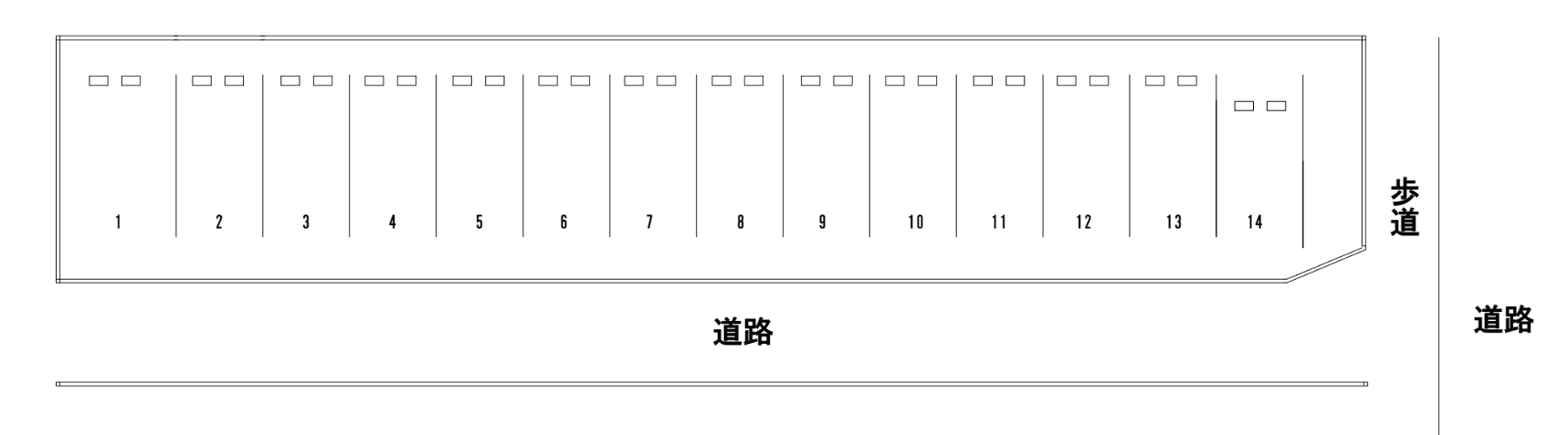 小松駅前Dパーキングの駐車配置図
