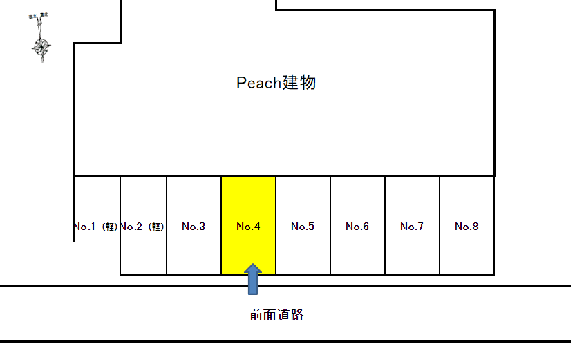 Peach駐車場の駐車配置図
