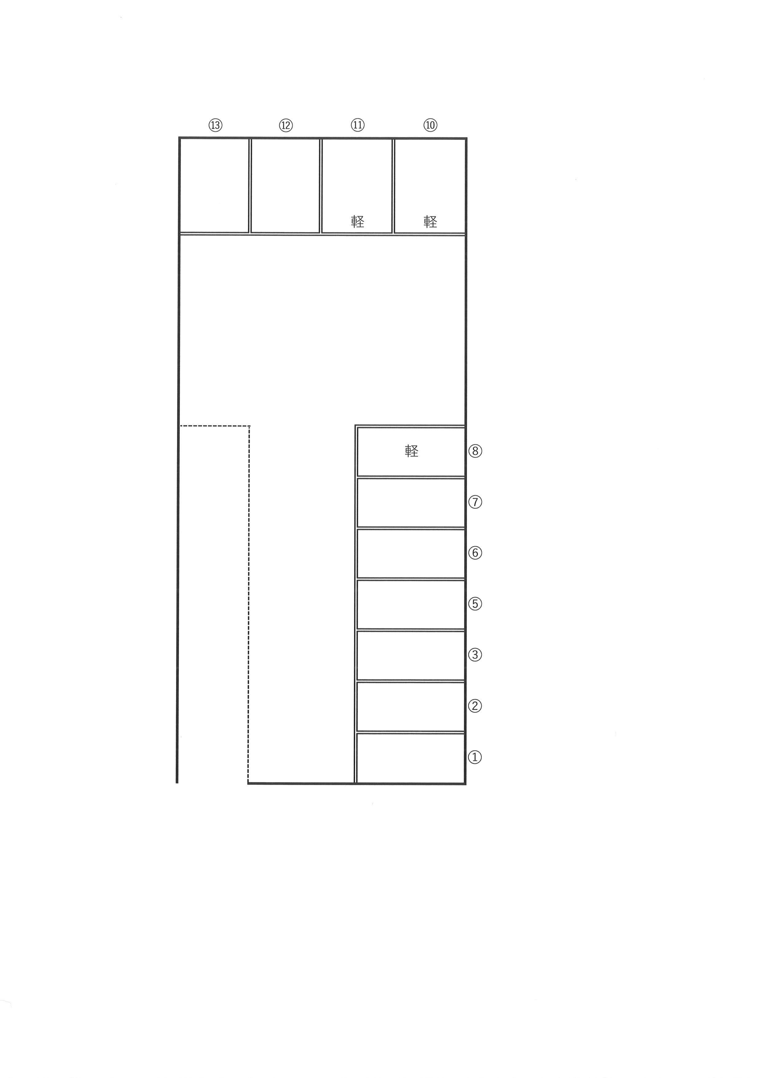南町駐車場の駐車配置図
