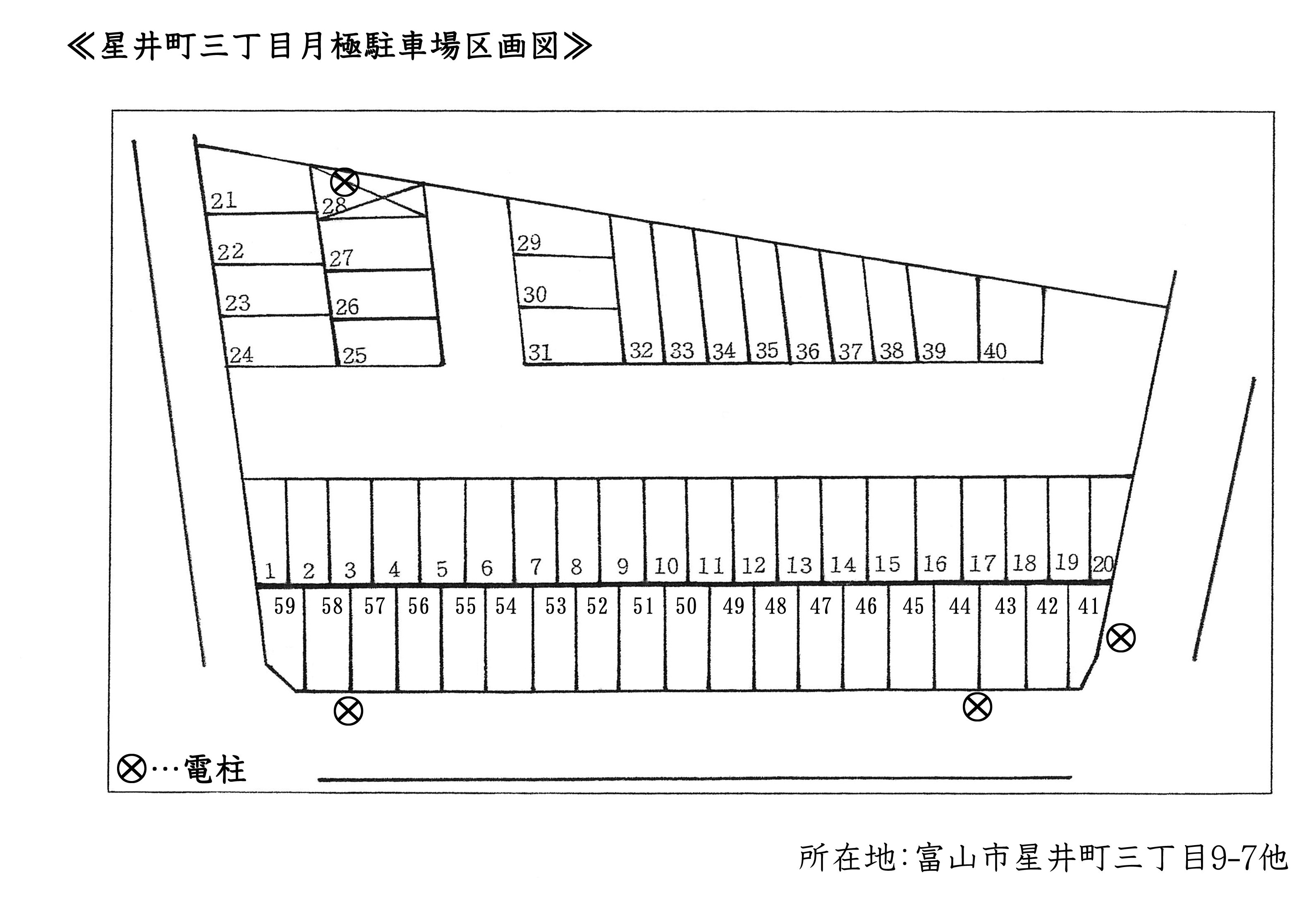 星井町3丁目月極駐車場の駐車配置図
