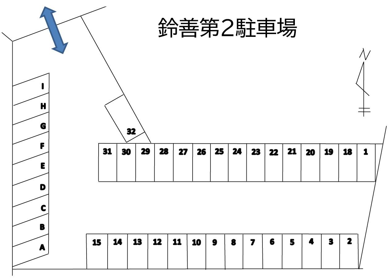鈴善第２駐車場の駐車配置図