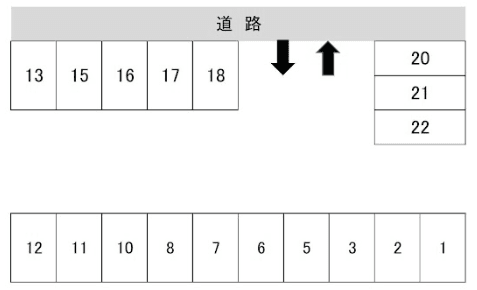 相川第二バンノパーキングの駐車配置図