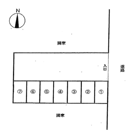 中川５丁目第１駐車場の駐車配置図