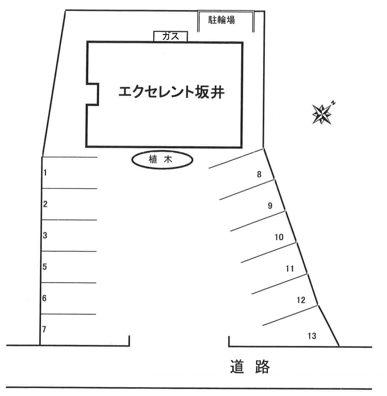 エクセレント坂井パーキングの駐車配置図