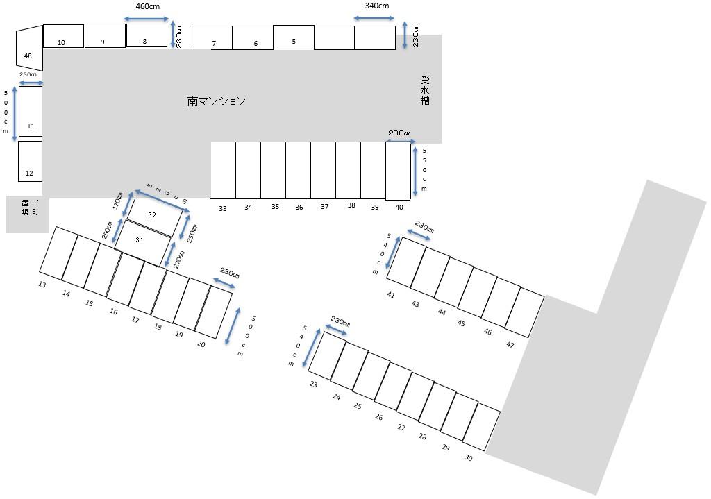 南マンションの駐車配置図