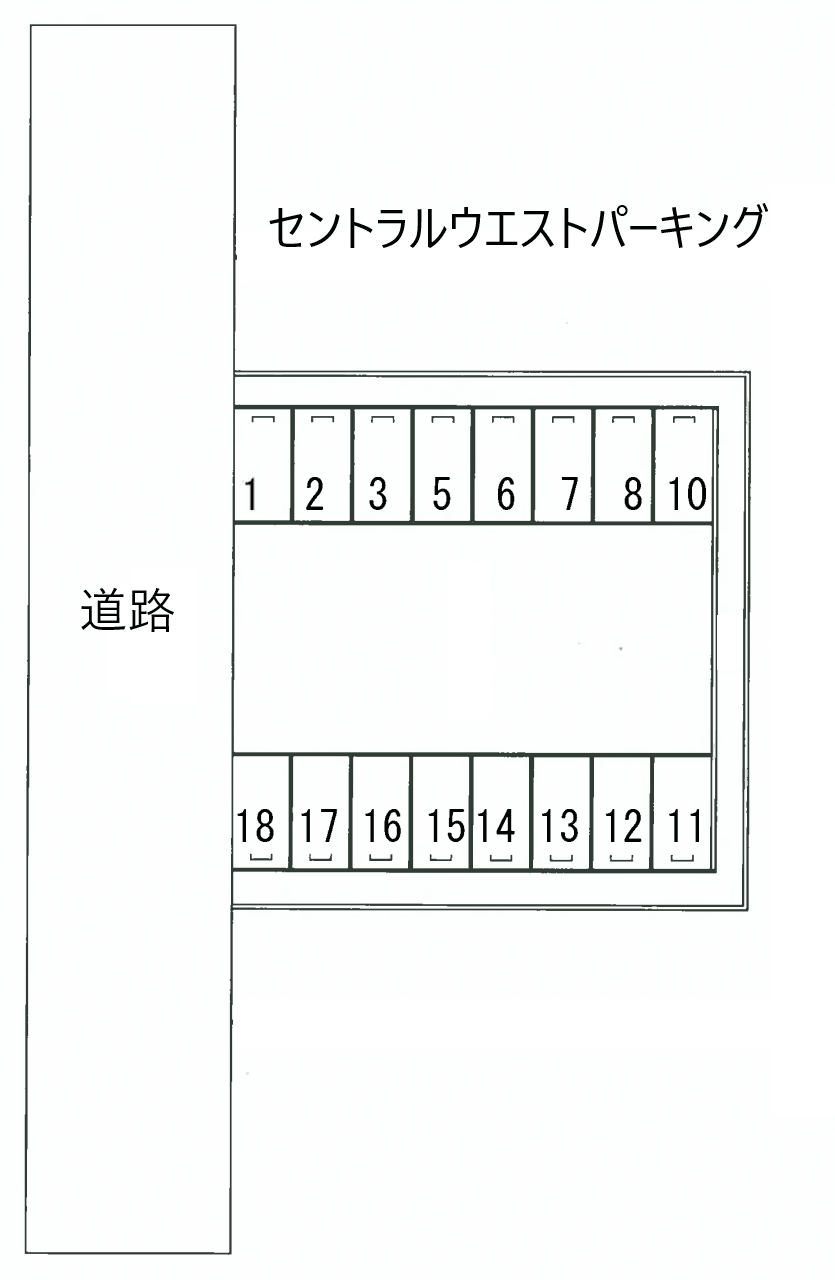 セントラルウエストパーキングの駐車配置図