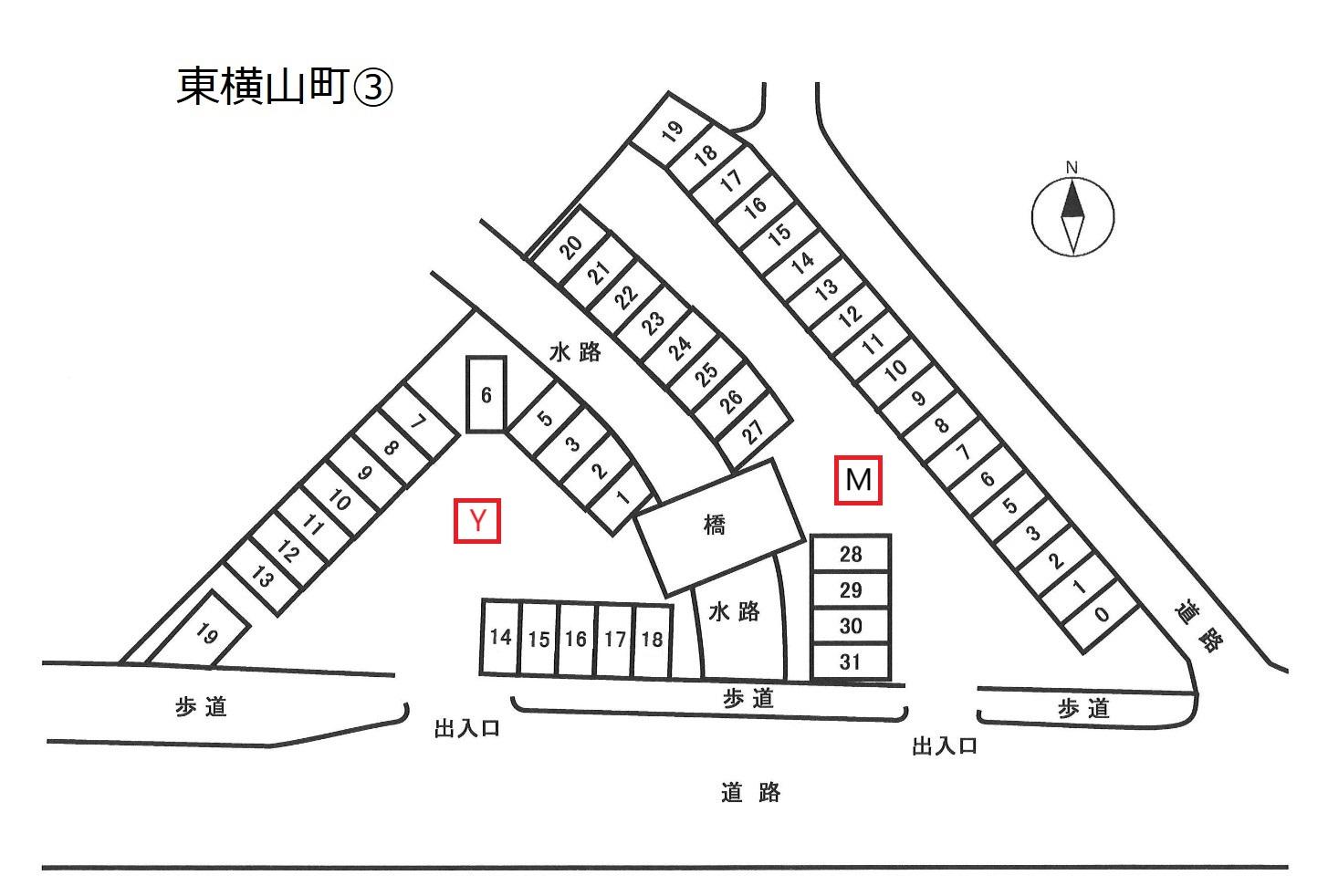 東横山町③の駐車配置図