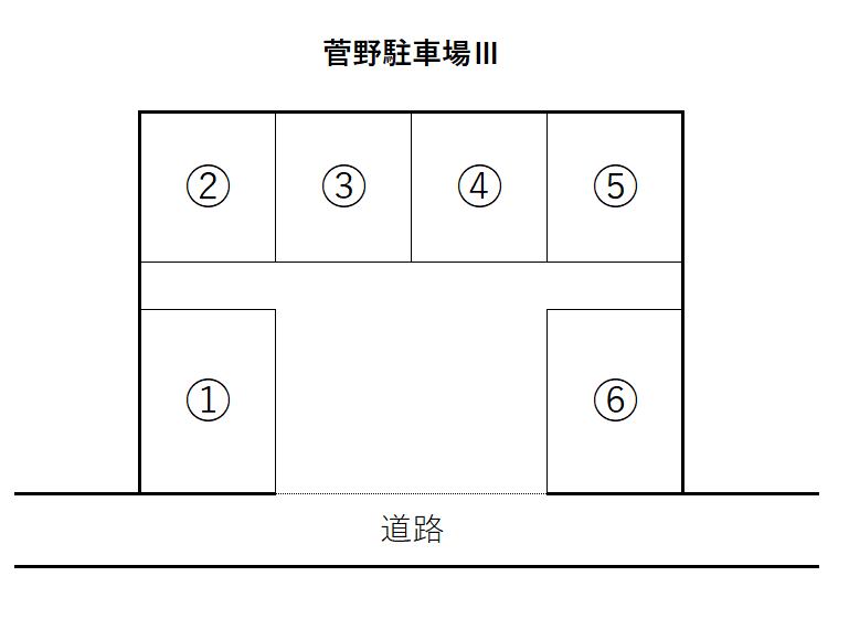 菅野駐車場Ⅲの駐車配置図