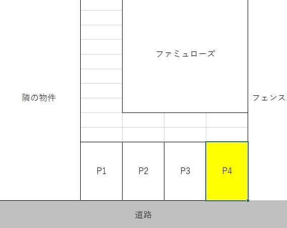 ファミュローズ駐車場の駐車配置図