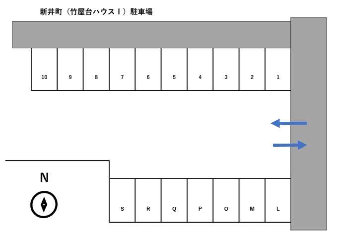 新井町(竹屋台ハウス1）駐車場の駐車配置図